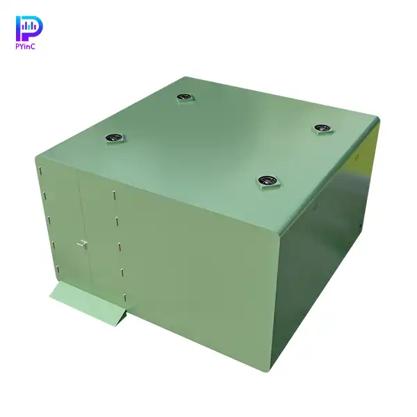 PYinC large soundproof pod in green, featuring solid wall construction and double doors.